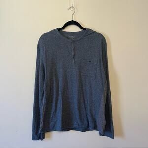 Calvin Klein L gray Henley long sleeve t-shirt classic preppy FRIENDs Joey